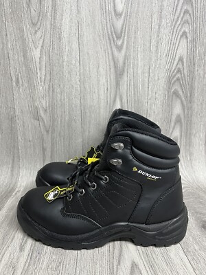 Dunlop Dakota Black Leather Safety Boots UK Size Brand New
