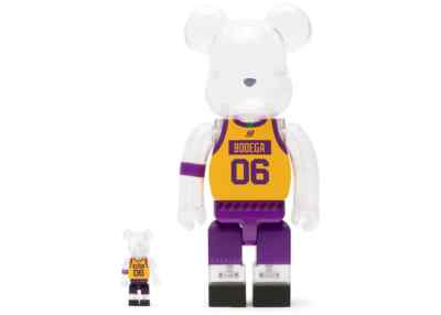 Respect Los Angeles Lakers 100% & 400% set by Bearbrick x Bodega x