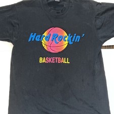 Vtg screen stars Hard Rockin Cafe basketball shirt Single Stitch Made in USA m