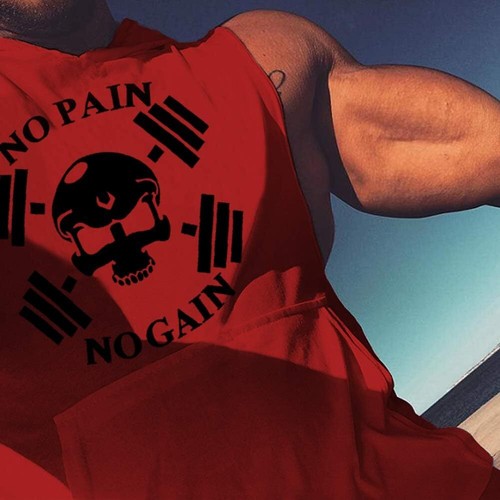 Mens Skull Print Sleeveless Fitness Vest Bodybuilding Workout Tank Tops - Picture 35 of 37