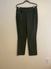 Belle By Kim Gravel Olive Green Womens Pants Size 12 Pull On Pants Casual