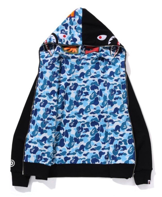 Authentic ape bape abc camo reversible shark full zip hoodie