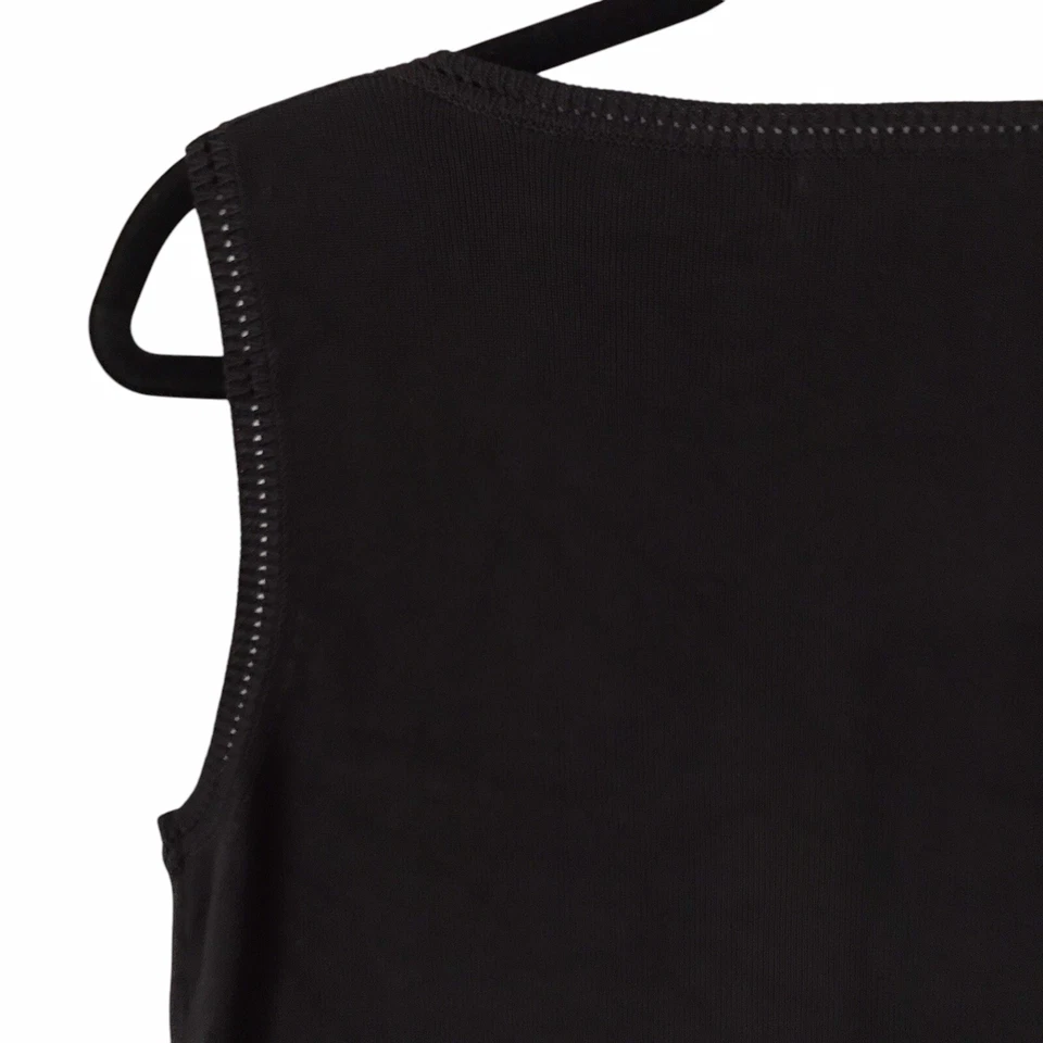 Camiseta sin mangas tejida con lentejuelas Sweaterworks de colección años 90 con cuentas jirafa artística para mujer talla L” Foto 4 de 4