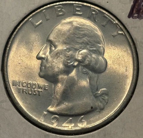 1946-s GEM BU ORIGINAL SURFACES Philadelphia Mint Silver Washington Quarter. 018