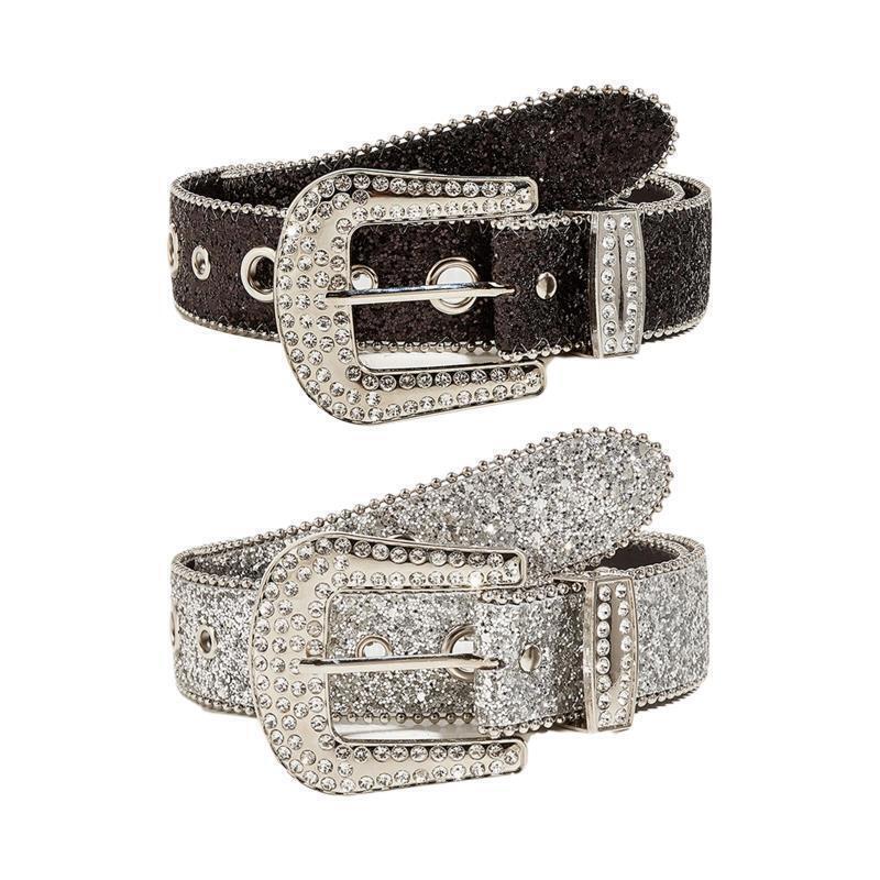 Rhinestone Belt for Women Vintage Cowgirl Sequin Diamond  display picture 3