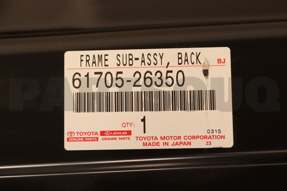 6170526350 Genuine Toyota FRAME SUB-ASSY, BACK 61705-26350 | eBay
