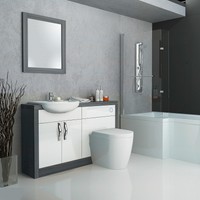 Bathroom Furniture Vanity Cabinet Grey & White Unit With Sink Wc Tap Option Bathroom Furniture Vanity Cabinet Grey & White Unit With Sink Wc Tap Option