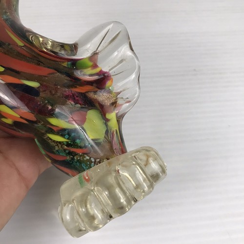 Murano Art Glass Rooster Multicolor Metallic Flakes Vintage 8" Tall - Picture 8 of 8