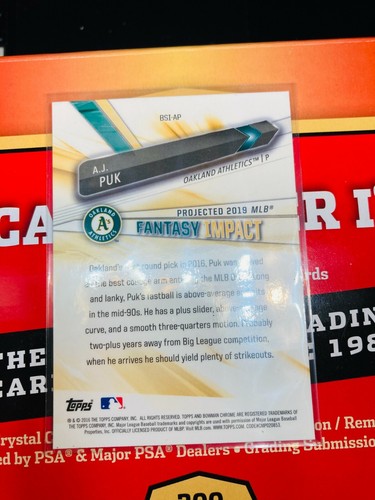 2016 Bowman Chrome Draft Scouts Fantasy Impact #BSI-AP A.J. Puk Athletics V246 - Picture 4 of 4