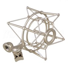 Silver Metal Cylindrical Microphone Shock Mount Holder Stand