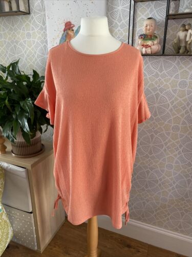 Longline Top Size 18 BNWT Coral Peach Papaya Plus - Picture 1 of 7