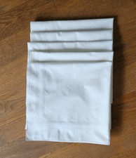 5 Stck.  Stoff Servietten, Taschent&uuml;cher, wei&szlig; Damast VINTAGE ca  44x44 cm