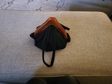 Vtg / Art Deco Wool and Catalin Bakelite Slouch Purse, circa 1930