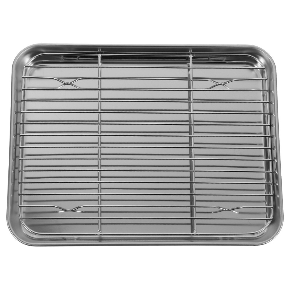 2 Pieces/Set Baking Pan with Wire Rack Small Air Fryer Oven