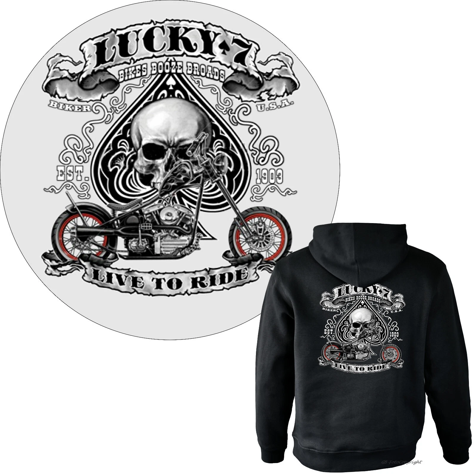 SACAI Felpa chopper biker USA motivo moto felpa con cappuccio rocker teschio *4240 x