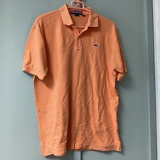 Vineyard Vines Men's Polo Shirt Size Medium Orange Short Sleeve Cotton