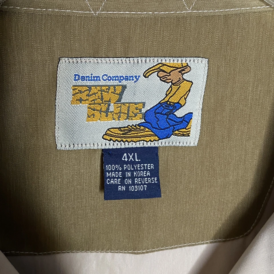 Camisa Denim Azul Crudo Para Hombres 4XL Beige Tubby T. vs Trone Rap Streetwear ABR DE COLECCIÓN Foto 3 de 4