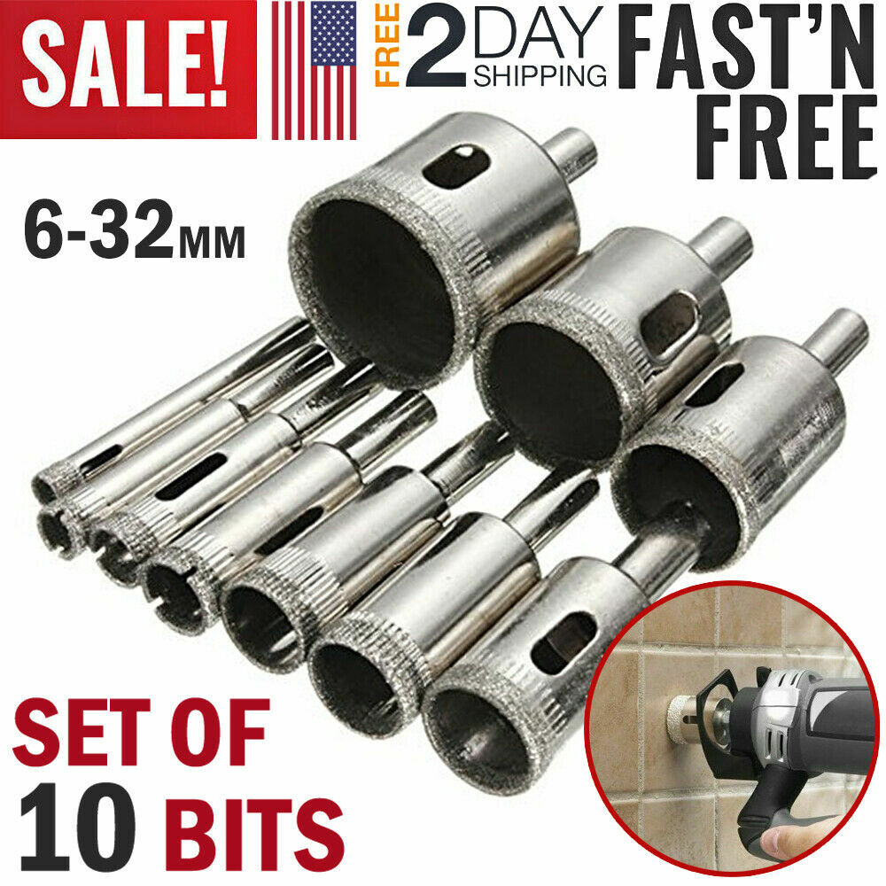 15Pcs Diamond Hole Saw Drill Bit Set 