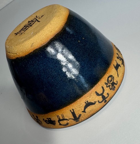 Always Azul Pottery Bowl Mini Petroglyph Design Southwestern Kokopelli 3" x 5" - Picture 10 of 10
