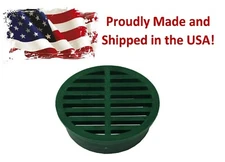 4" Green Outdoor Round Flat Drain Grate Cover