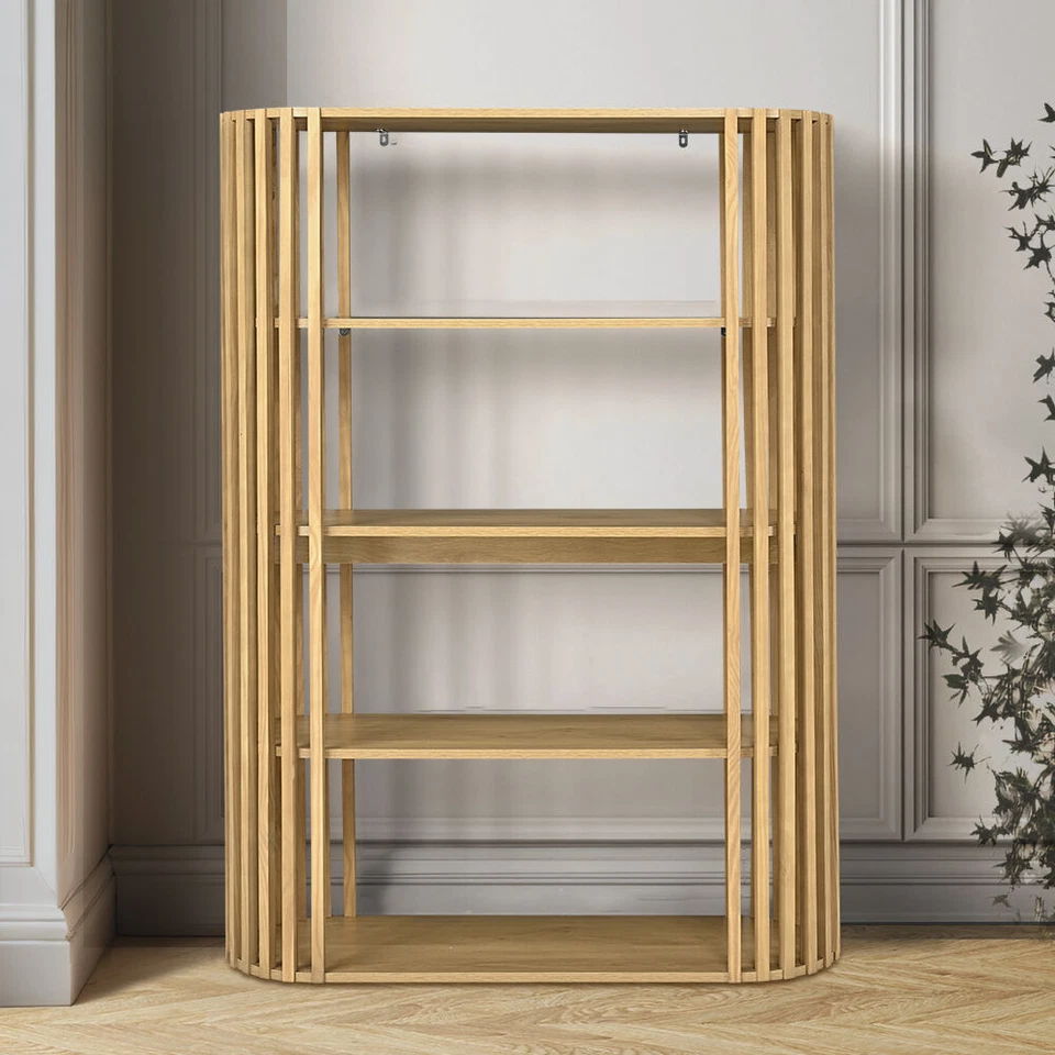 Furb 4-Tier Display Cabinet Storage Shelf Wooden Bookshelf Stand Bookcase Rack - image 3 of 4