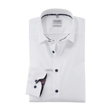 Olympus Level Five men's business shirt white plain 218874 00