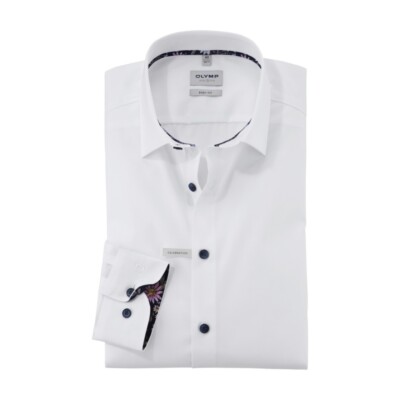 Olympus Level Five men's business shirt white plain 218874 00