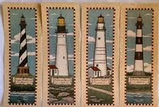 Lighthouse Prints by Jay Zinn 1998 - Each 6" x 17" Set of FOUR