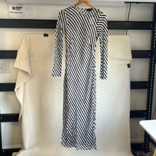 J.Crew Long-sleeve striped dress in viscose chiffon Size 6