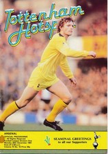 Tottenham v Arsenal 1981/1982 RARE postponed football programme dated 28.12.81