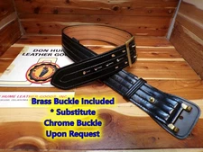 Sz 44" B103 PB 4L DON HUME 2.25" Police Duty Belt BRASS Buckle D-Ring Option