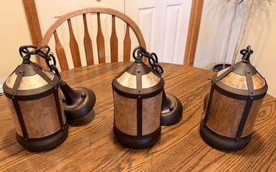 Set of 3 Solid Copper Pendant Ceiling Lights Copper Shades Hardwired Indoor