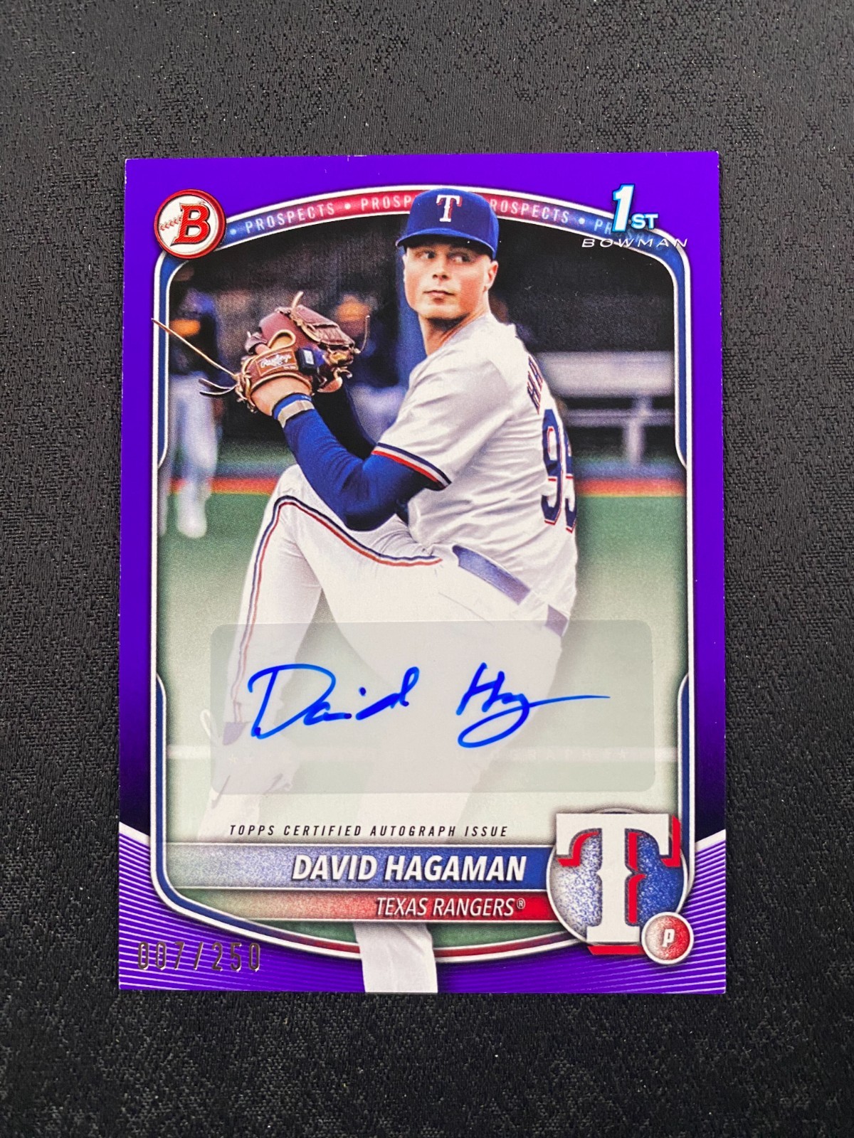2025 Bowman David Hagaman 1st Bowman Paper Prospect Purple Auto /250 C573