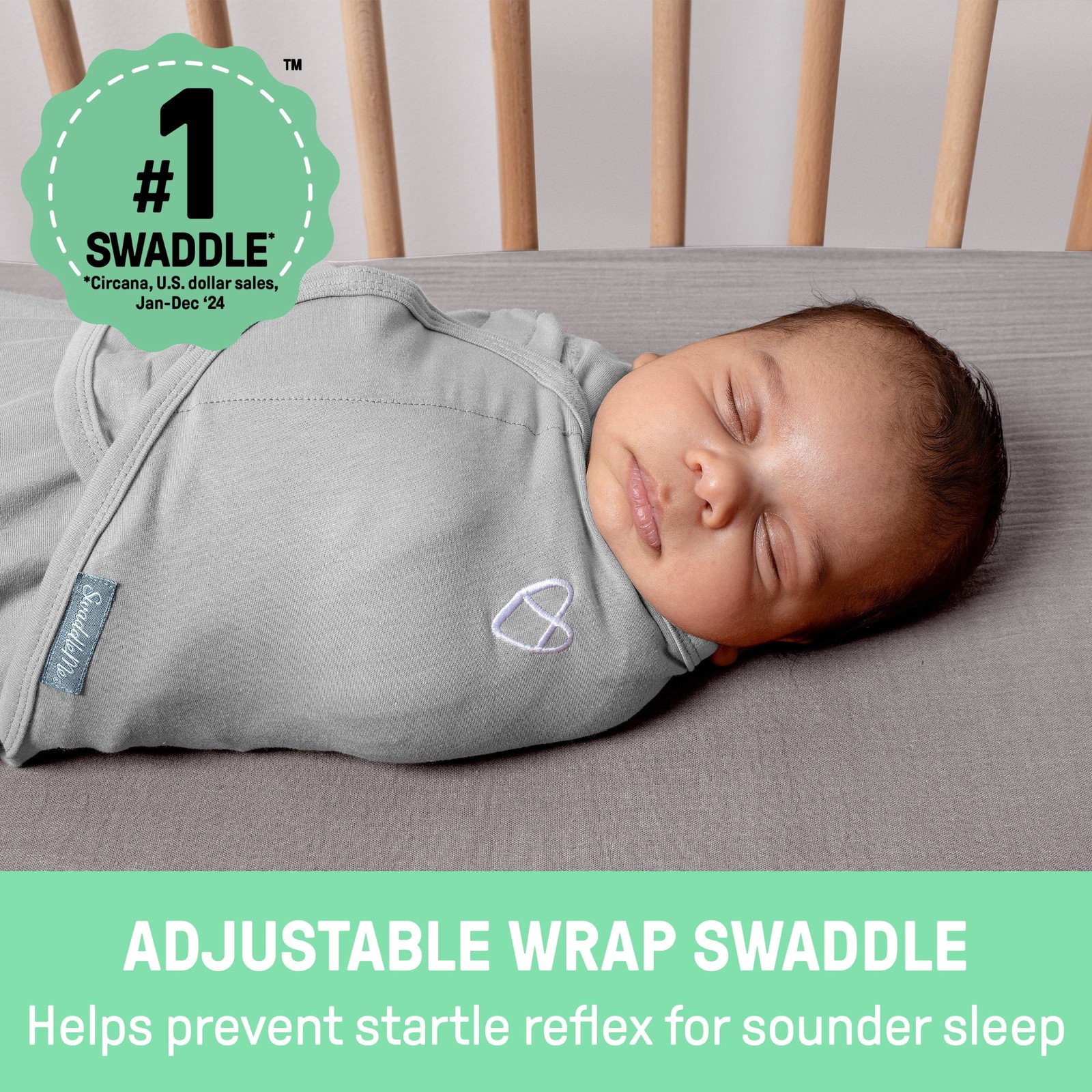 SwaddleMe by Ingenuity Original Swaddle for Baby, 0-3 Months, Peekaboo Sloth