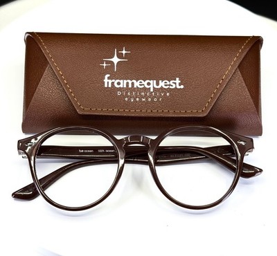 VTG B.E OCEAN BE5110 BWN Unisex Brown Round Full Rim Eyeglasses FRAMES ONLY