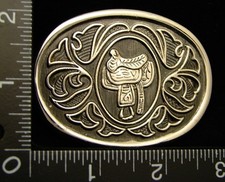 LH24113 NOS  VINTAGE  FLORAL DESIGN WITH SADDLE  AVON OVAL SHAPED BUCKLE