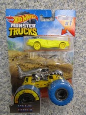 HOT WHEELS MONSTER TRUCKS Duos Mega Wrex Yellow Silver 2 pack Die-Cast GRH85 NEW
