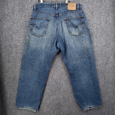 Levis 569 Jeans Mens 38x30 Blue Loose Straight Fit Medium Wash Zip