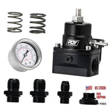 Adjustable Efi Fuel Pressure Regulator Kit 3-70psi With An8 Feed Port And Black