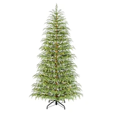 7.5' Pre-Lit Green Cypress Artificial Christmas Tree with 500 Warm White Twinkle