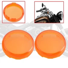 2pcs Motorcycle Amber Turn Signal Light Cover Lens Fit For Harley Dyna Sportster