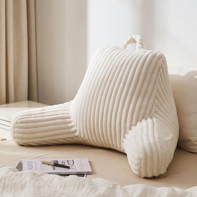 Reading Pillow for Sitting in Bed, Flannel Back Pillow Bed Sitting Up for Adu...
