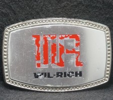 XC03157 VINTAGE 1970s WIL-RICH TILLAGE COMPANY FARMING ADVERTISEMENT BELT BUCKLE