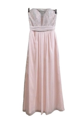 Alvina Valenta Maids Lace Strapless Bridesmaid Gown Dress Pink Silver Size  10 | eBay