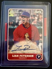2025 Onyx Vintage Autographs Liam Peterson Blue /25 #VALIPE (AU, RC)