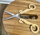Anthropology Seahorse Scissors Wooden Handle Stainless Steel Blade — photo 3