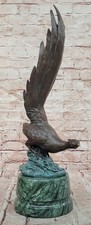 Large Bronze Pheasant Statue Milo Signed Bird of Prosperity Sculpture Decor