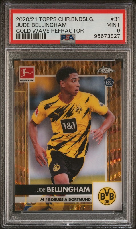 2020 TOPPS CHROME BUNDESLIGA #31 JUDE BELLINGHAM ROOKIE RC 29/50 PSA 9