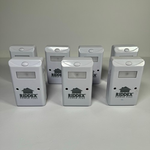 Riddex Power Plus Ultrasonic Pest Repelling Aid Light White LOT of 7 - Rodents