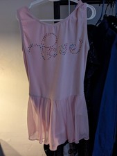Girls Size 8/10 Pink Love Dance Leotard With Built In Skort